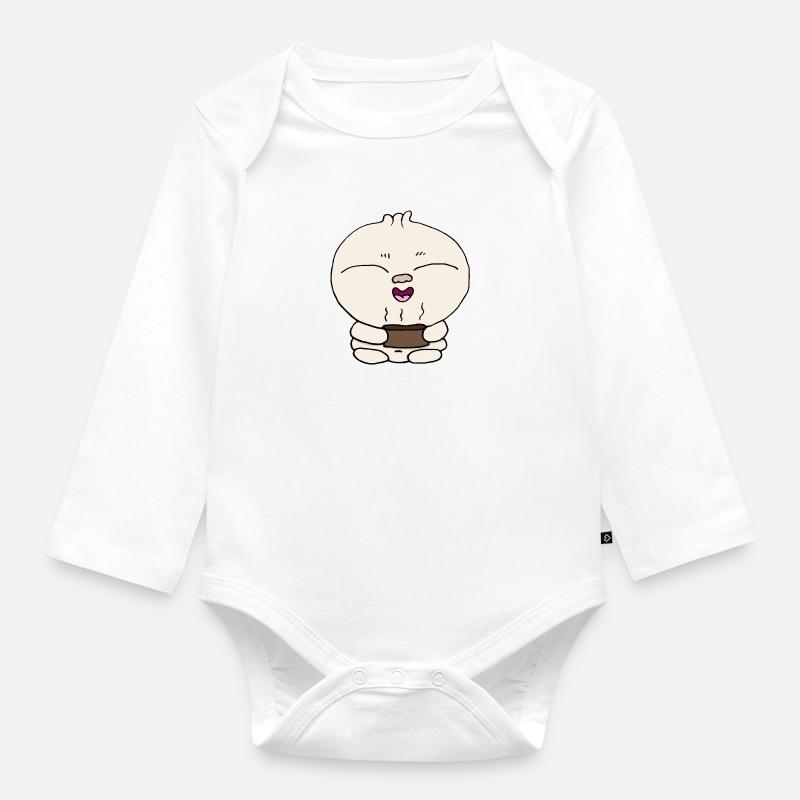 Dumpling - Organic Longsleeve Baby Bodysuit - white