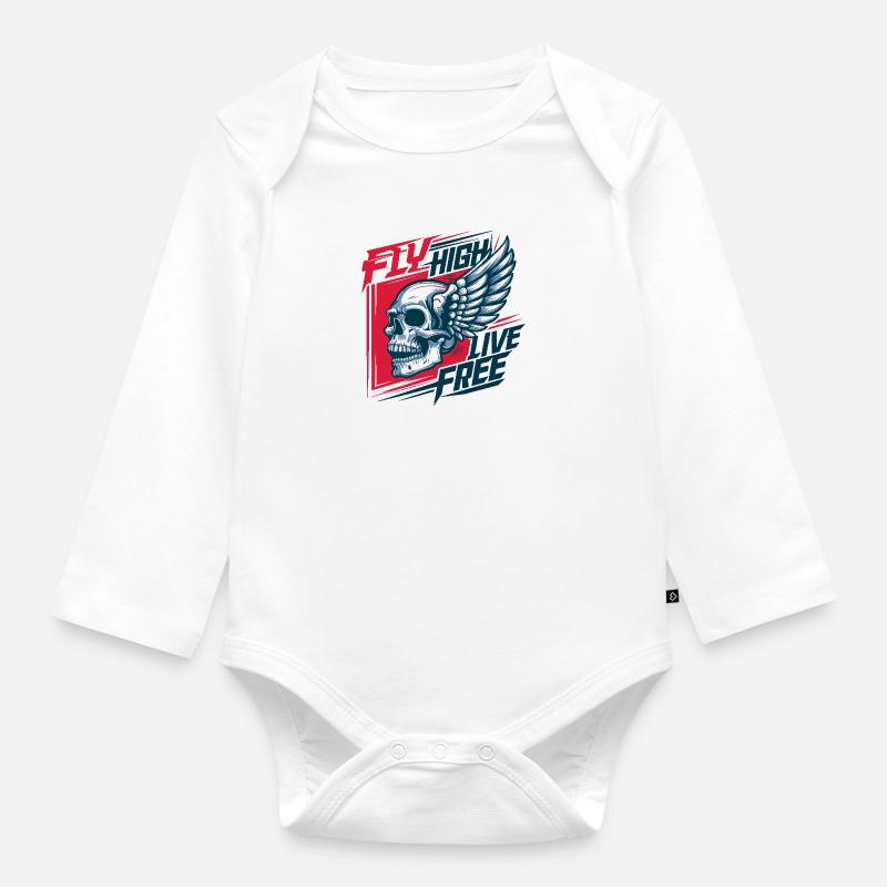 Volez haut - Body Bébé bio manches longues - blanc