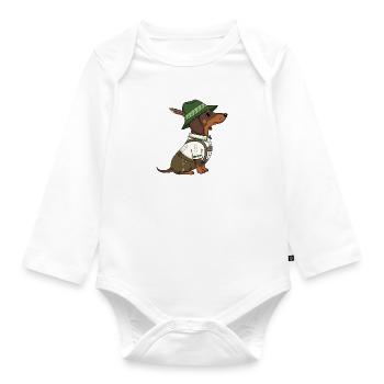 bayerischer Dackelbua - Baby Bio-Langarm-Body - Weiß - Vorne