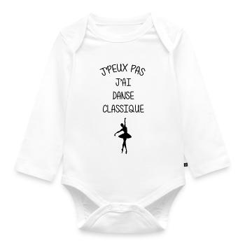 J’peux pas, j’ai danse classique - Body Bébé bio manches longues - blanc - Devant