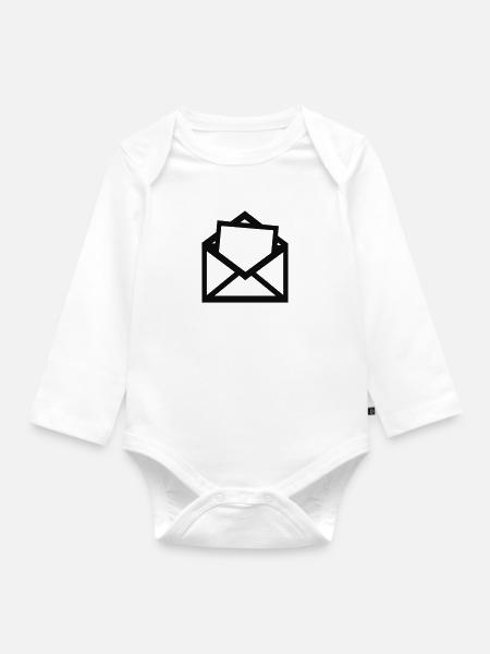 Brief – Post - Baby Bio-Langarm-Body - Weiß