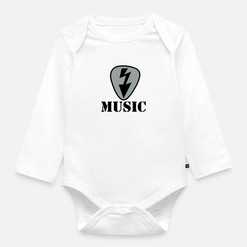 musique - Body Bébé bio manches longues - blanc
