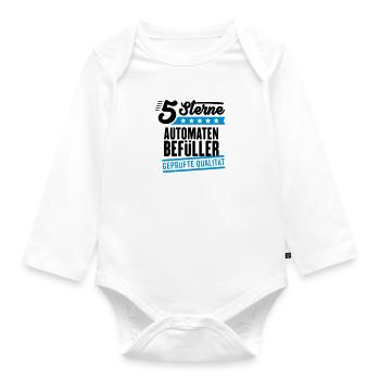 5Sterne Automatenbefüller - Baby Bio-Langarm-Body - Weiß - Vorne
