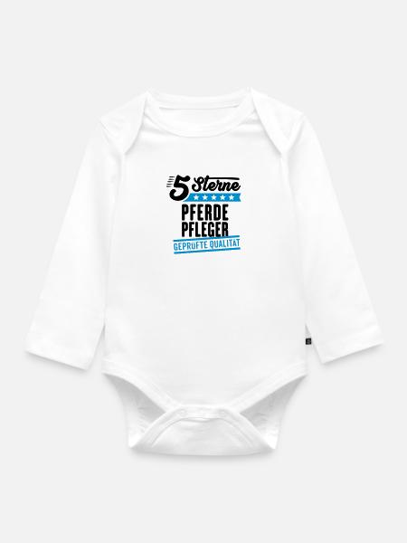 5Sterne Pferdepfleger - Baby Bio-Langarm-Body - Weiß