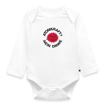 Atomkraft? Nein Danke! Logo lachende Sonne - Baby Bio-Langarm-Body - Weiß - Vorne