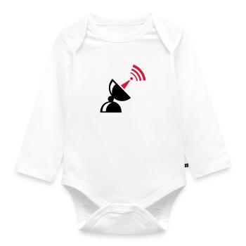 Radio station for nerds - Organic Longsleeve Baby Bodysuit - white - Front