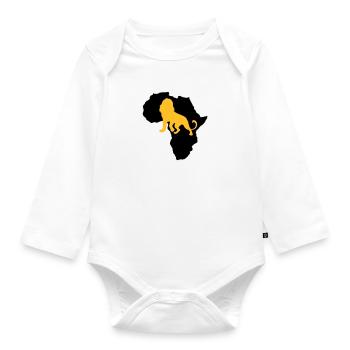 Löwe Afrika Safari Kenia Serengeti Roots Reggae - Baby Bio-Langarm-Body - Weiß - Vorne