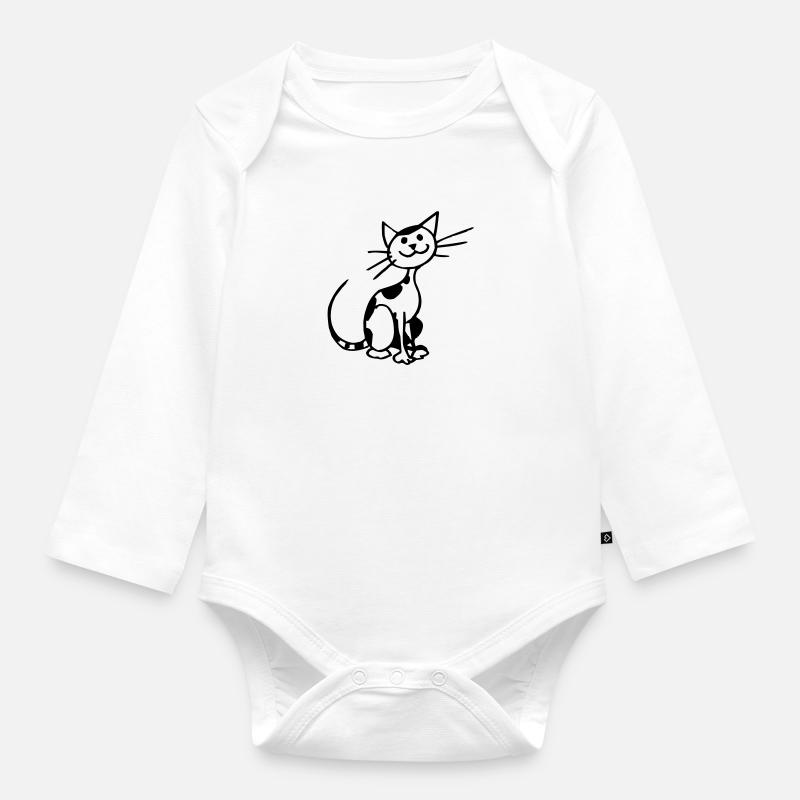 Chat - Baby Bio-Langarm-Body - Weiß