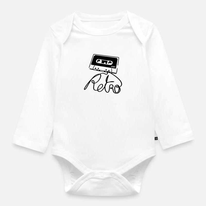 Retro - Body Bébé bio manches longues - blanc