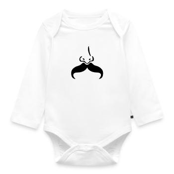Schnurrbart Schnurrbart Nase nose5 - Baby Bio-Langarm-Body - Weiß - Vorne