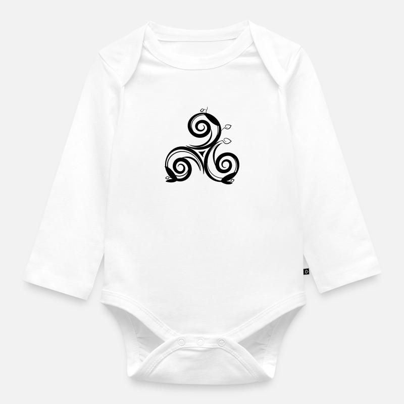 triskell arbre - Body Bébé bio manches longues - blanc