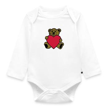 baer bär teddy teddybär - Baby Bio-Langarm-Body - Weiß - Vorne