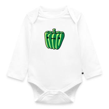 doux paprika avec visage délicieux légumes mignon le - Body Bébé bio manches longues - blanc - Devant