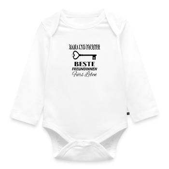 Mama und Tochter. Set für Mutter und Tochter. - Baby Bio-Langarm-Body - Weiß - Vorne