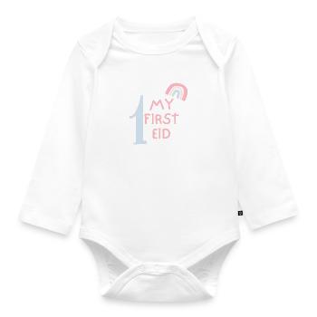 My first Ramadan/ My 1st Eid /Muslim /Islam /Allah - Body Bébé bio manches longues - blanc - Devant