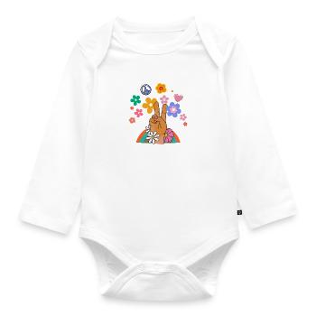 Hippie mood - Body Bébé bio manches longues - blanc - Devant