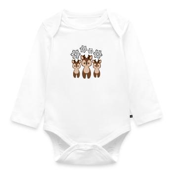Schneefloke - Baby Bio-Langarm-Body - Weiß - Vorne