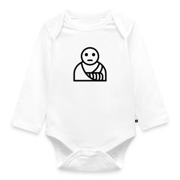 Cast bandage arm broken - Organic Longsleeve Baby Bodysuit - white - Front