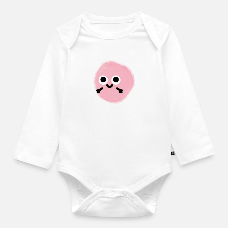 BOULE EN PELUCHE MIGNONNE !! - Body Bébé bio manches longues - blanc