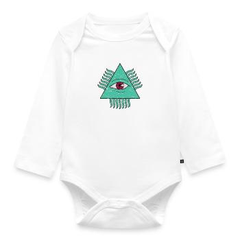 Pyramide Auge Illuminati - Baby Bio-Langarm-Body - Weiß - Vorne