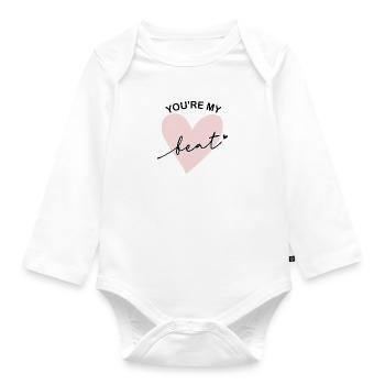 Tu es mon cœur qui bat - Body Bébé bio manches longues - blanc - Devant