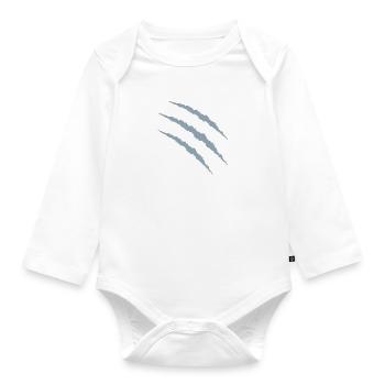 krallen 1 - Baby Bio-Langarm-Body - Weiß - Vorne