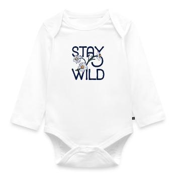 Stay Wild - Organic Longsleeve Baby Bodysuit - white - Front