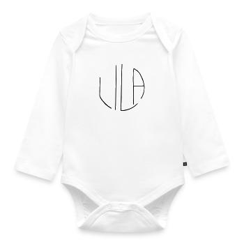Lila - Baby Bio-Langarm-Body - Weiß - Vorne