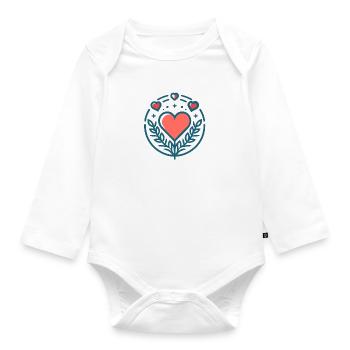 Saint-Valentin - Body Bébé bio manches longues - blanc - Devant
