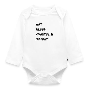 Eat Sleep black - Baby Bio-Langarm-Body - Weiß - Vorne