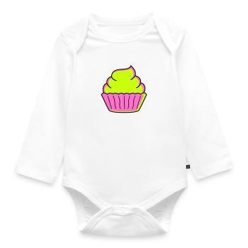 cupcake - Organic Longsleeve Baby Bodysuit - white - Front