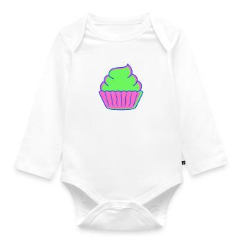 cupcake - Baby Bio-Langarm-Body - Weiß - Vorne