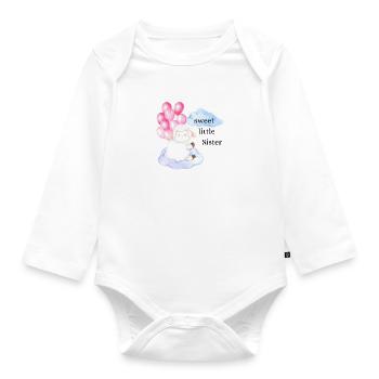 sweet little sister Schaf - Baby Bio-Langarm-Body - Weiß - Vorne