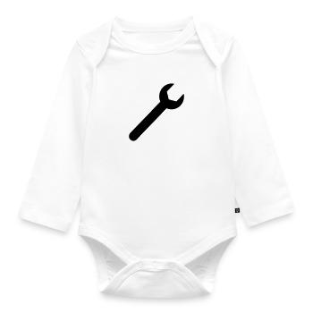 wrench,Tool,Hammer,Pliers,work - Organic Longsleeve Baby Bodysuit - white - Front