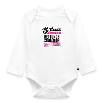 5Sterne Rettungssanitäterin - Baby Bio-Langarm-Body - Weiß - Vorne