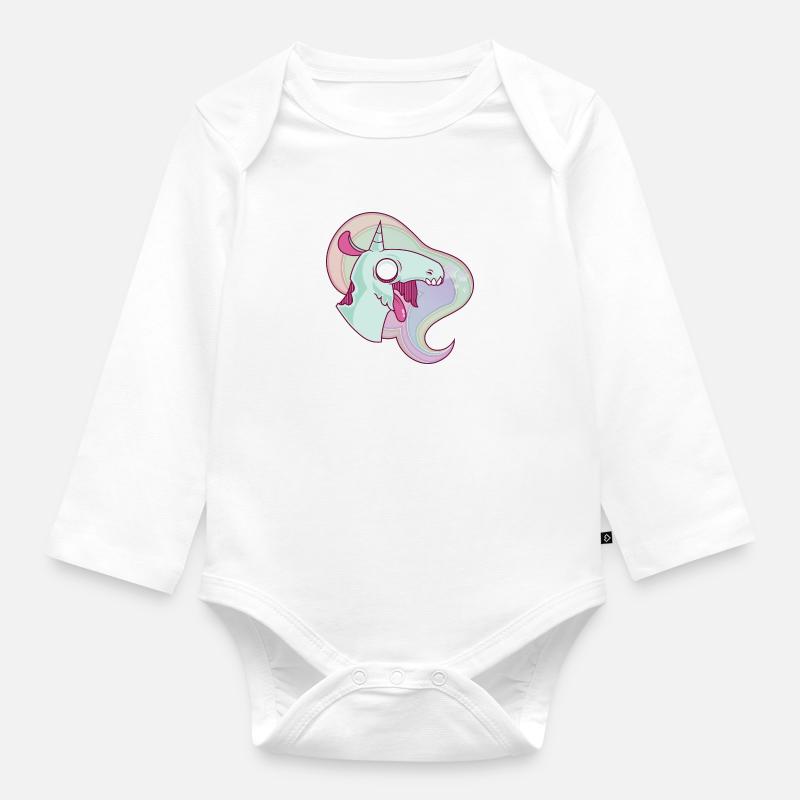 Grim Das Einhorn - Baby Bio-Langarm-Body - Weiß