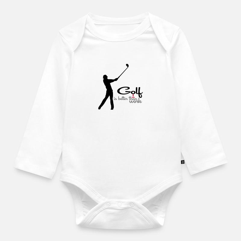 golf - Body Bébé bio manches longues - blanc