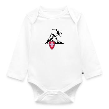 matterhorn zermatt Switzerland - Organic Longsleeve Baby Bodysuit - white - Front