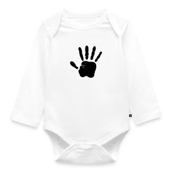 hand - Baby Bio-Langarm-Body - Weiß - Vorne