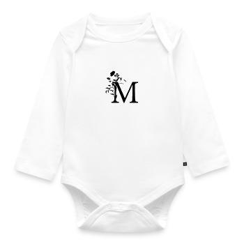M comme lettre du prénom - Body Bébé bio manches longues - blanc - Devant