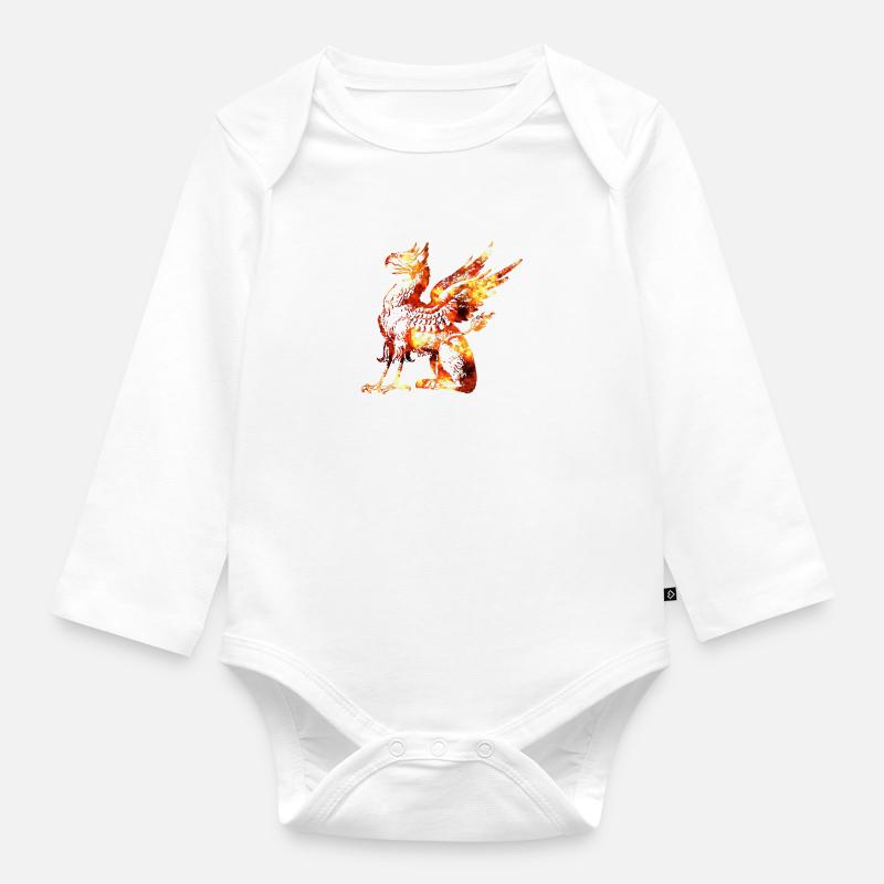 Drache - Baby Bio-Langarm-Body - Weiß