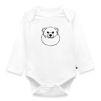 Polar Bear Polar Animal Snow White Arctic Vector - Organic Longsleeve Baby Bodysuit - white - Front