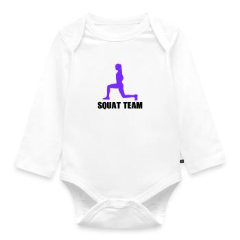 woman squat team - Baby Bio-Langarm-Body - Weiß - Vorne