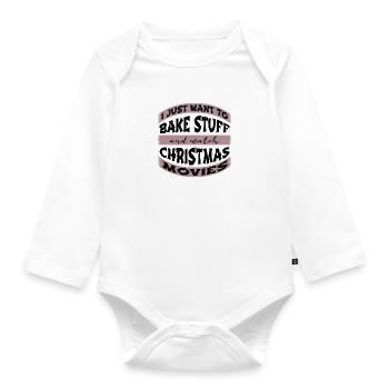 awesome christmas present baker gift idea birthday - Organic Longsleeve Baby Bodysuit - white - Front
