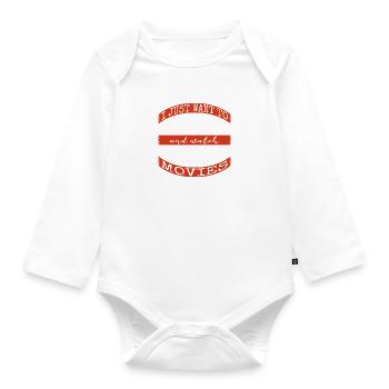 Sayings Birthday Movie Beaker Dinosaur Lover - Organic Longsleeve Baby Bodysuit - white - Front