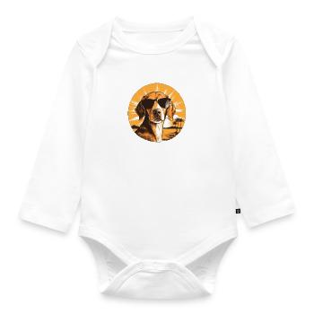 Beagle - Body Bébé bio manches longues - blanc - Devant