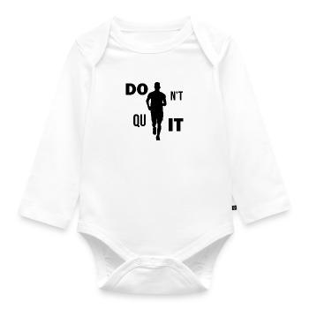 Marathon Running Jogging - Baby Bio-Langarm-Body - Weiß - Vorne