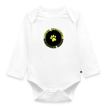 animal supporter - Baby Bio-Langarm-Body - Weiß - Vorne
