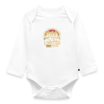 2022 Geburtstag 2022 Jahrgang 2022 Geburtstag - Baby Bio-Langarm-Body - Weiß - Vorne