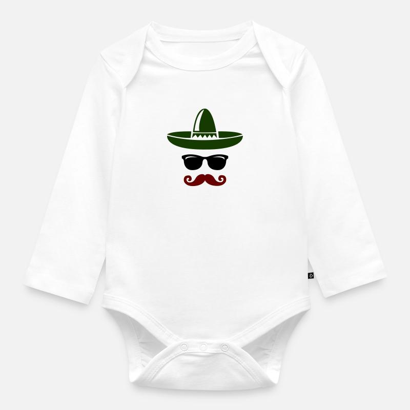 Cool mexicain - Body Bébé bio manches longues - blanc